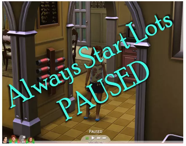Mod Toujours démarrer les lots en pause Sims 4