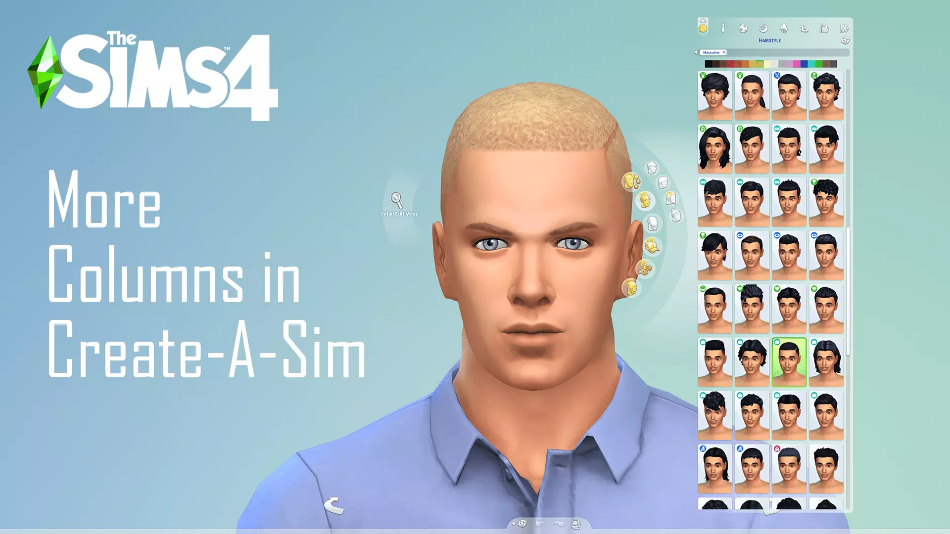 Mod More Columns in Create-A-Sim Sims 4