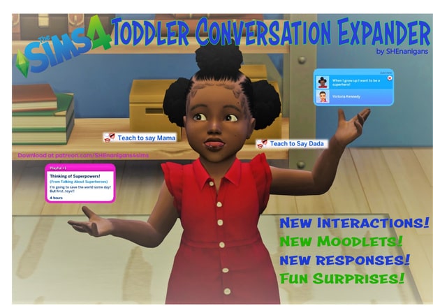 Mod Extension de conversation pour tout-petits Sims 4