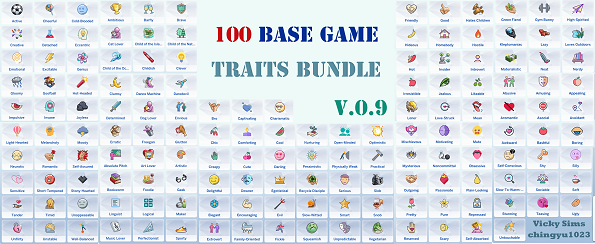 Mod Pack de 100 traits du jeu de base Sims 4