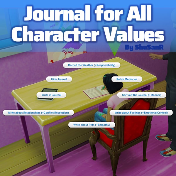 Mod 5 Nouvelles intéractions d'écriture dans le journal  Sims 4